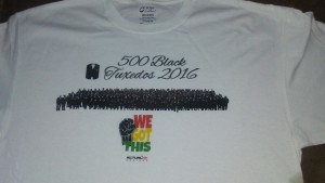 The 500 Black Tuxedo Event shirt